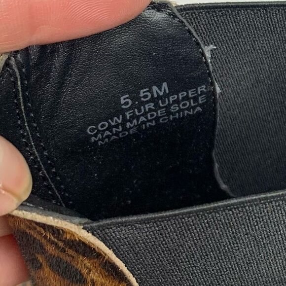 REBECCA MINKOFF Sabeen Too Brown Cow Hair Chelsea Slip On Boots - Picture 12 of 12